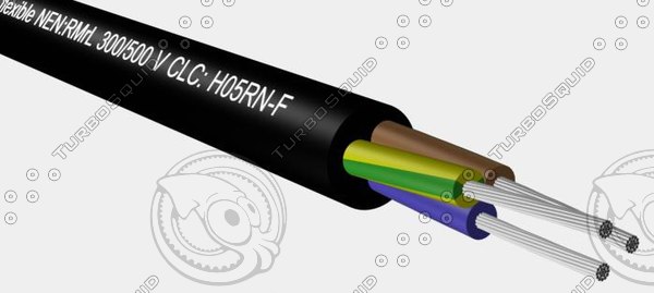 ho5rr-f nen rmrl 300-500 3d model - HO5RR-F   NEN RMrL 300-500 V 3G1,5 mm2 .max by Cable Master